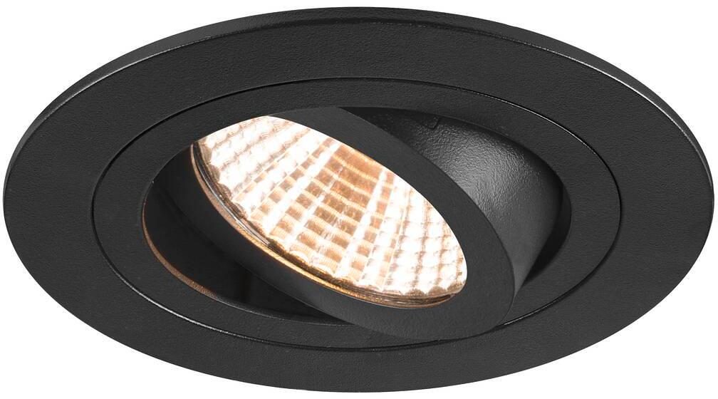 SLV NEW TRIA 75 Deckeneinbauleuchte, 2700K, 38°, IP20, rund, schwenkbar, Phase dimmbar, schwarz (1007402)