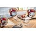 Bosch MUM5X720 Küchenmaschine mit Waage, 1000 W, 3D Rührsystem & Multifunktionsarm, 3,9 l, rot/silber