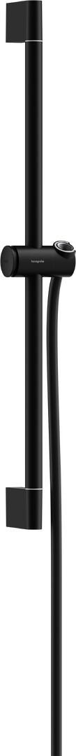 hansgrohe Unica Duschstange Pulsify S 65 cm mit Push Duschkopfhalter und Isiflex Duschschlauch 160 cm, Brausestange aus Messing, Mattschwarz, (2440067