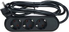 Bachmann 388.170 Tischsteckdose, 3-fach, schwarz