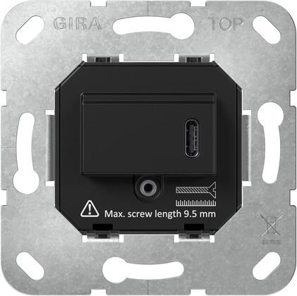 Gira USB-Spannungsvers. PD 1f Typ C 65 W Einsatz Schwarz (236300)