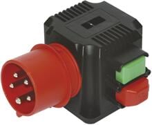 PCE CEE-Andockstecker 16A 5p 6h, mit Unterspannungsauslösung, Schraubanschluss, Drucktaster (201620)