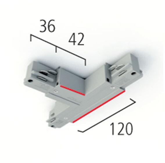 Eutrac 33015667 3-Phasen T-Verbinder, außen links, weiß, 1 Stück (555112156)
