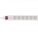 InLine® Steckdosenleiste, 6-fach Schutzkontakt, mit Überspannungsschutz, mit Schalter, 1,5m, weiß (16461Q)