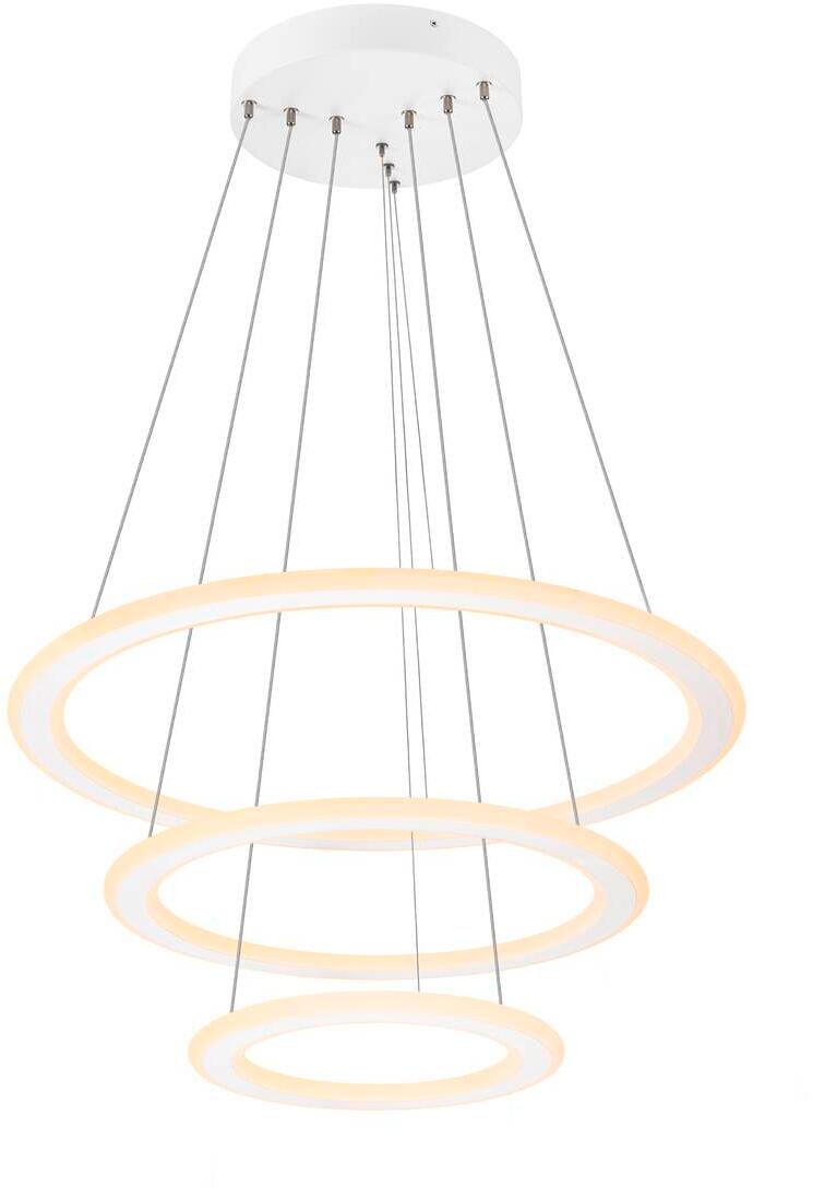 SLV ONE FLAT Pendelleuchte, triple, CCT-Switch 2700/3000K, DALI 2/Touch dimmbar, Pendellänge 300cm, weiß (1007702)