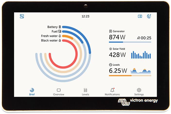 Victron Bedienpaneel 7 Zoll Systemdisplay GX Touch 70 für Cerbo GX, schwarz (BPP900455070)