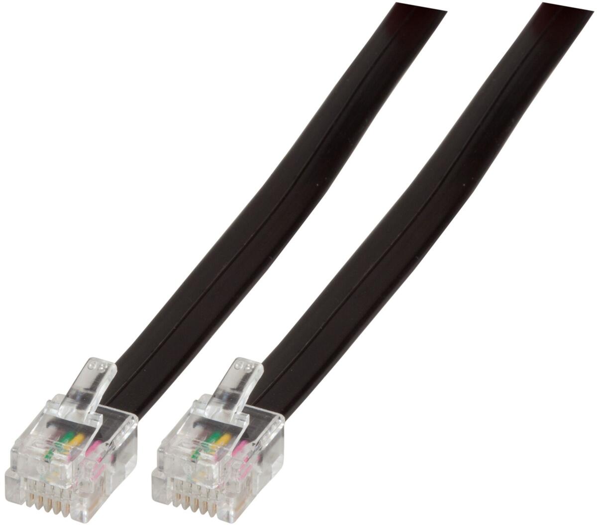 EFB-Elektronik Modularkabel schwarz, 2 x RJ12 (6/6) Stecker, 1:1, 1m (K2404SW.1)