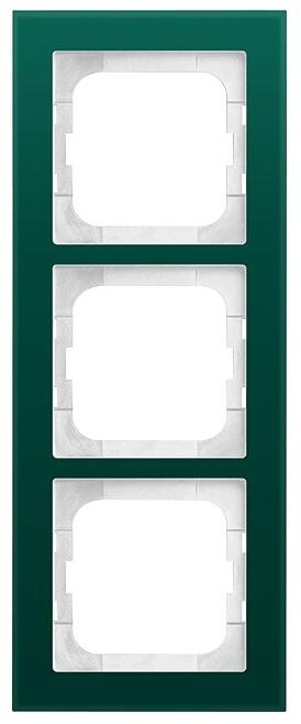 Busch-Jaeger 1723-226 Abdeckrahmen, 3-fach, Busch-axcent Pur, Glas Avocado