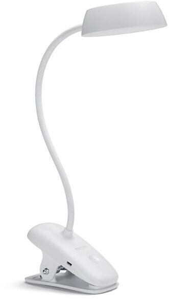 Philips Donutclip Schreibtischleuchte, 3W, 5V, 175lm, 4000K, dimmbar, weiß (929003179707)