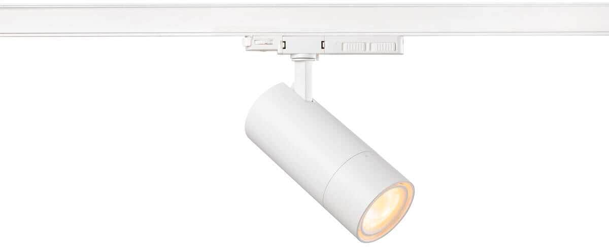 SLV TRACKSPOT V Strahler für 3-Phasen Hochvolt-Schienen-System, Ø8cm, 25/30/35W, 2700/3000/4000K, 24°-60°, weiß (1007656)