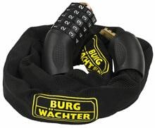 Burg Wächter 280 C 90 BLACK Kettenschloss, Länge 900mm, Zahlenkombinationsschloss, Textil-Mantel, Stahl, schwarz (39010)
