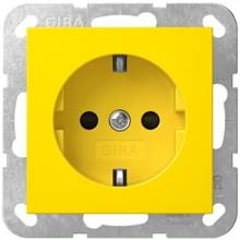 Gira 4453106 SCHUKO-Steckdose, 16A 250V~ mit Shutter, für Sonderstromversorgung, gelb