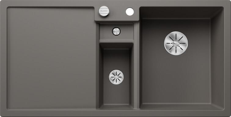 Blanco Collectis 6 S Granitspüle mit Ablauffernbedienung, Becken rechts, vulkangrau (527241)