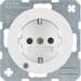 Berker 41102089 Steckdose SCHUKO mit Kontroll-LED und erhöhtem Berührungsschutz, R.1/R.3, polarweiß glänzend