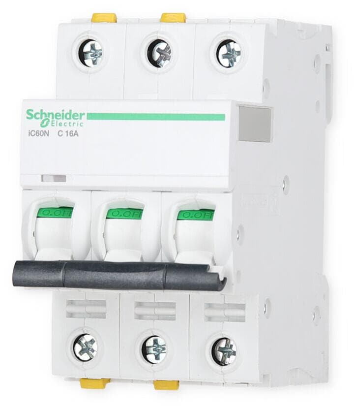 Schneider Electric A9F04316 Leitungsschutzschalter iC60N, 6 kA, C-Charakteristik, 16A, 3-Polig