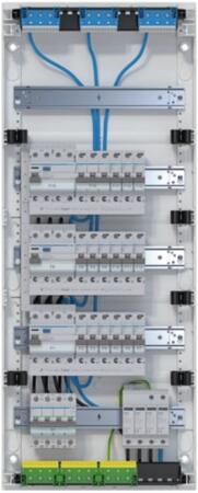 Hager VA60BV2 Volta Kleinverteiler, Aufputz, 5-reihig, 5x12 PLE, IP30, bestückt u. verdrahtet, Reinweiß
