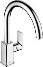 hansgrohe Vernis Shape M35 Einhebel-Küchenarmatur 210, 1 Strahlart, Messing, 221 mm, G ⅜ Anschlussschläuche, chrom (71871000)