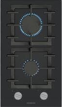 Siemens ER3A6BI40 iQ700 Domino Gaskochfeld, 30,2 cm breit, 2 Kochfelder, StepFlame Technologie mit 9 Stufen, schwarz