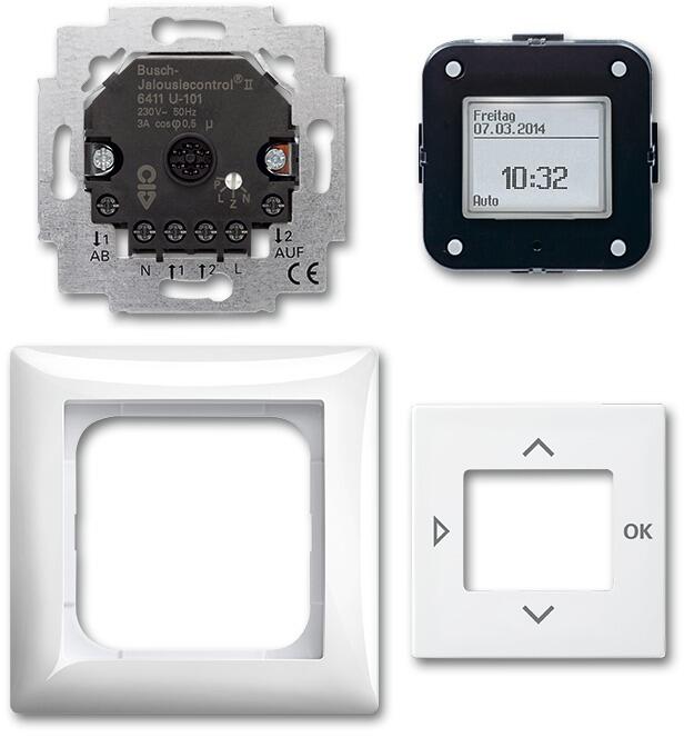 Busch-Jaeger 6411 UJ-914-101 Jalousie-Komfort-Timer, Komplettset, Busch-balance Si, alpinweiß (2CKA006410A0407)