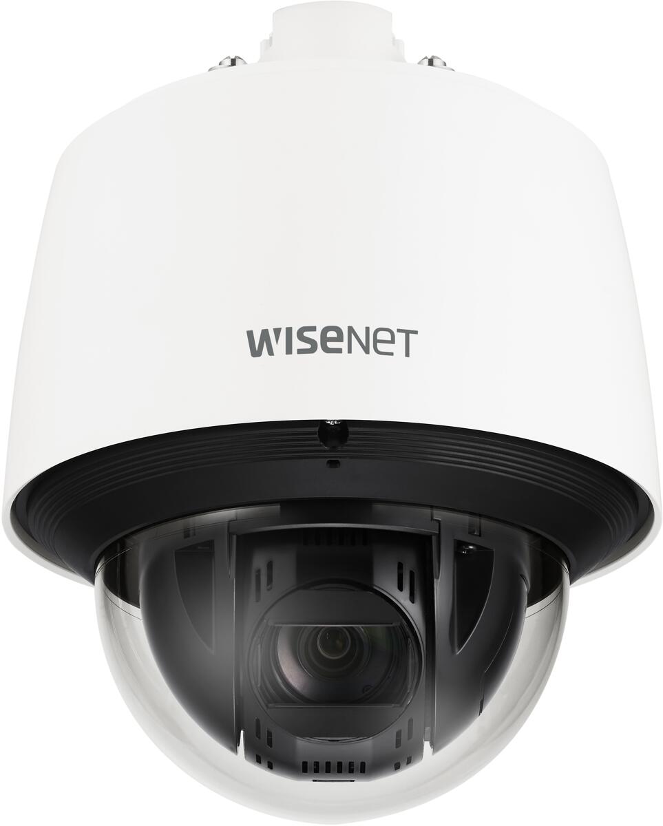 Hanwha Vision 2MP 25x Zoom Netzwerk-PTZ-Kamera, 4,44-111mm (25x) Objektiv, Tag & Nacht, WDR, DIS, IP66, IK10, weiß (QNP-6250H)