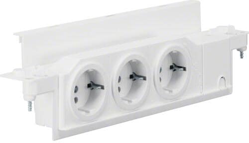 Hager VZ00UP Schuko-Steckdose, 3fach drehbar, für Volta , für Unterputzmontage, 650°