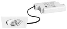 Brumberg BB05 LED-Einbaustrahlerset mit LED-Modul und Konverter Phasenabschnitt dimmbar, 6W, 630lm, 3000K, eckig, schwenkbar