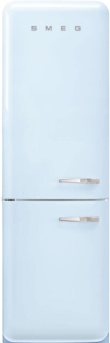 Smeg FAB32LPB6 50"s Style Retro Stand Kühl-Gefrierkombination, 60 cm breit, 331 L, Linksanschlag, Multiflow, LED-Display, pastellblau