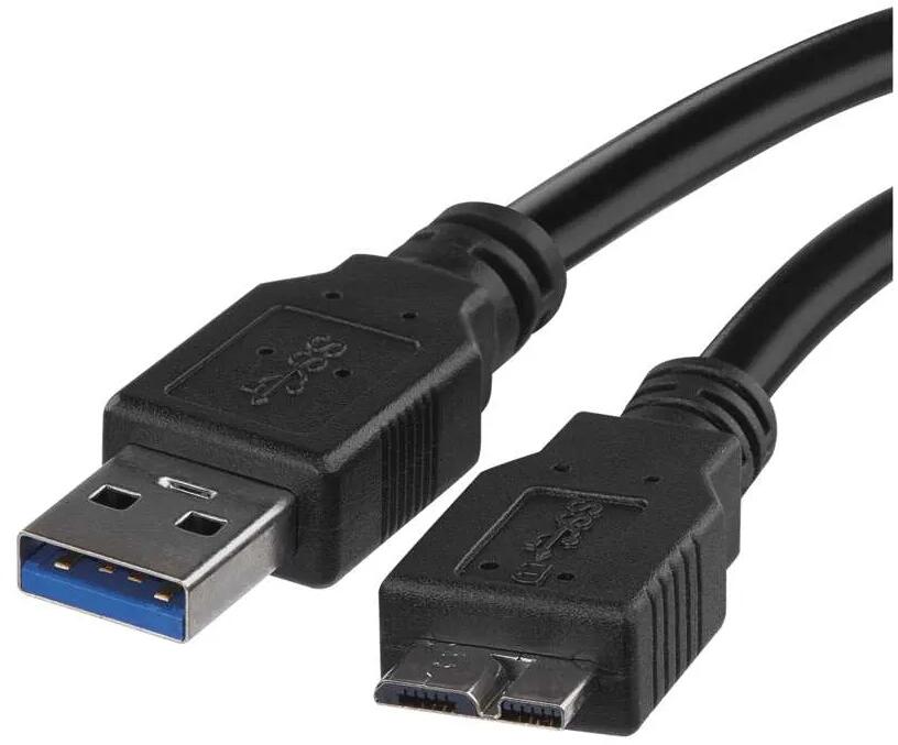 EMOS S70203 USB Kabel 3.0 A Stecker, Micro B Stecker, Länge 1m, schwarz (2333170010)