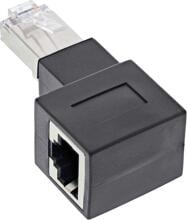 InLine Patchkabel-Adapter Cat.6A, RJ45 Stecker/Buchse, 90° rechts gewinkelt (69991C)
