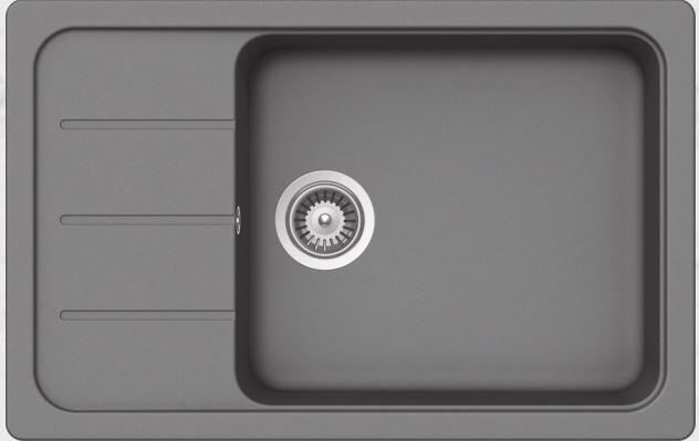 Schock Formhaus D-100LS-A Granitspüle, mit Ablaufferbedienung, Cristalite, reversibel, croma (FOMD100LSAGCR)