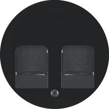 Berker 11812045 Zentralstück mit 2 Staubschutzschiebern, R.1/R.3, schwarz glänzend