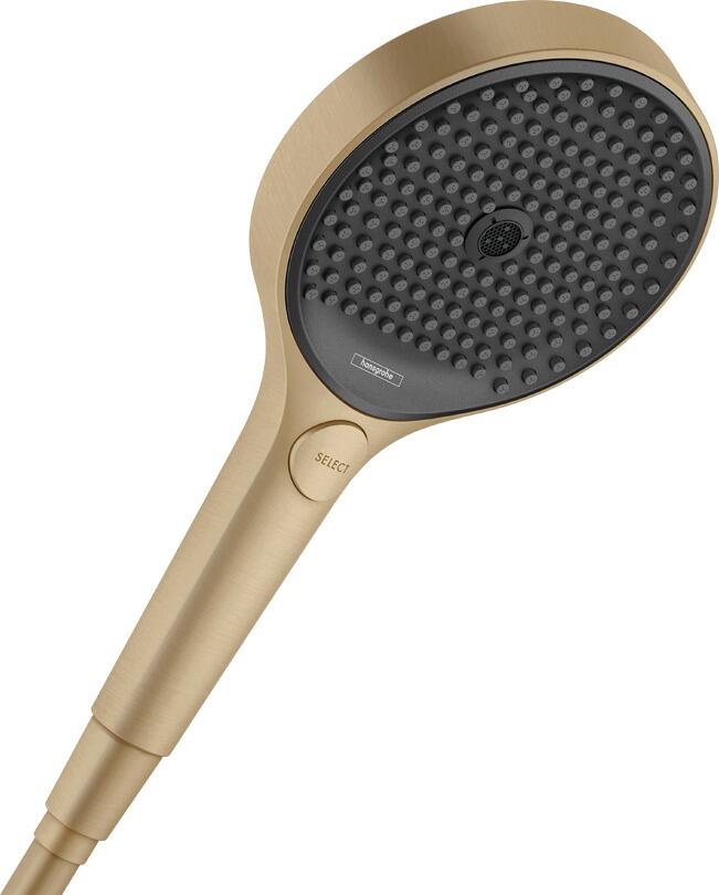 hansgrohe Rainfinity Duschkopf 130 3 Strahlarten wassersparend, Kunststoff, 8,5 l/min, 130 mm, Brushed Bronze, (26865140)