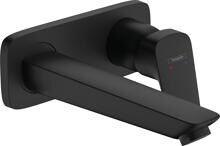hansgrohe Logis Einhebel-Waschtischarmatur Unterputz für Wandmontage mit Auslauf 19,5 cm, Messing, 5 l/min, Mattschwarz (71220670)