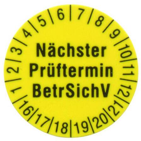 Beha-Amprobe 1238 Prüfplaketten Durchmesser 15 mm, 250 Stück, gelb (2145956)