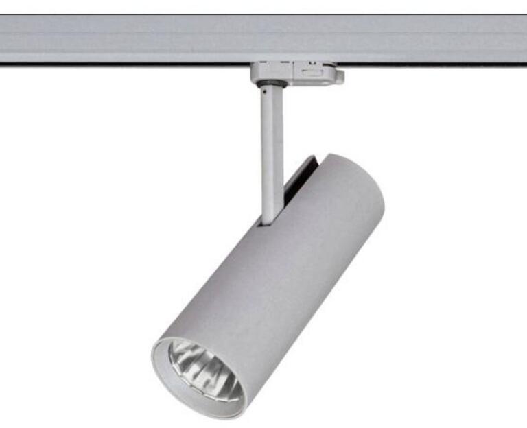 Brumberg Mini LED-Schienenstrahler, 230 V AC, 50 Hz, 23 W, CRI > 90, 36°, 3000 K, rund, struktur, silber (88393683DA)
