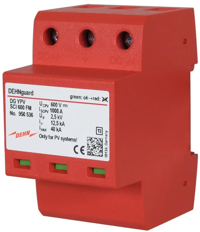 Dehn DG YPV SCI 600 FM Überspannungsableiter Typ 2 DEHNguard M Mehrpolig für PV-Anlagen bis 600V DC FM, rot (950536)