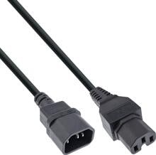 35er B-Pack InLine Netzkabelverl., Warmgeräte ST C15/BU C14 gerade schwarz 2m (B-16811)