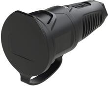PCE Taurus2 Vollgummi-Kupplung mit Deckelband, nat, IP54, schwarz (2521-ss)