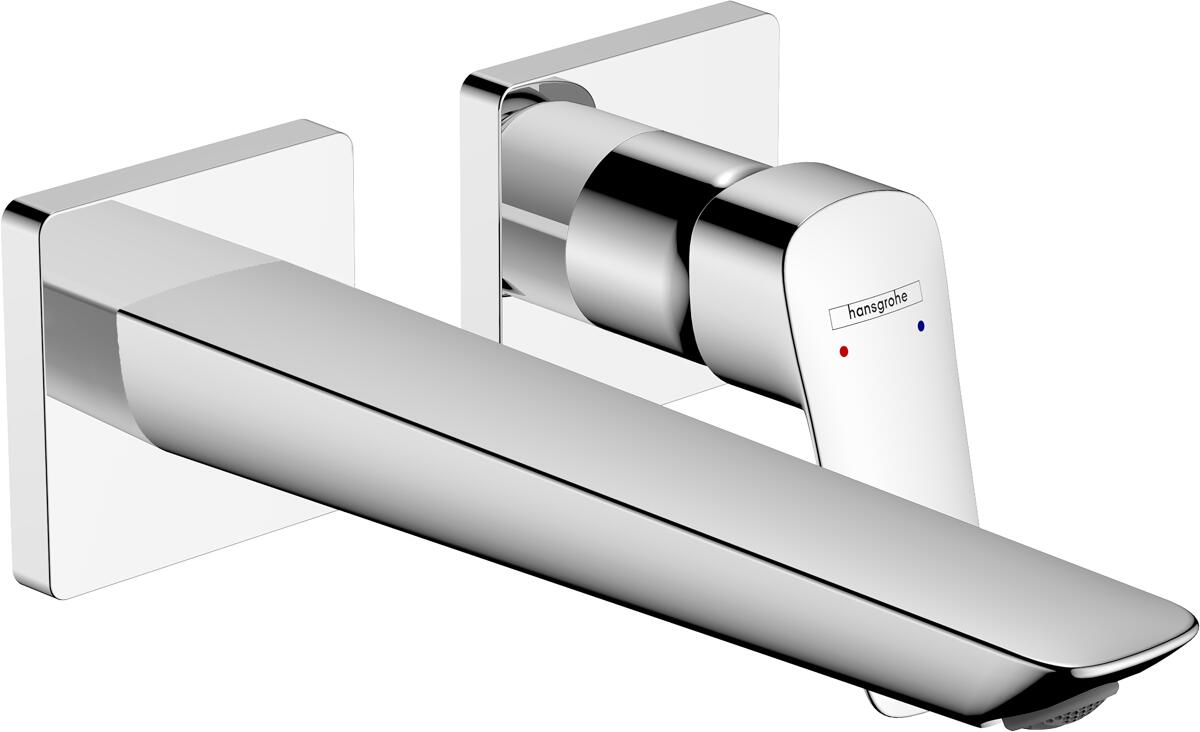 hansgrohe Logis Einhebel-Waschtischarmatur Unterputz Fine für Wandmontage mit Auslauf 20,6 cm, Messing, 5 l/min, Chrom (71256000)