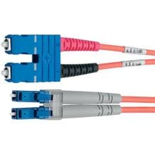 Telegärtner LWL Adapterkabel 2x E9/125, OS2, 1x SC Duplex, 1x LC Duplex, 1 m, blau (100012082)