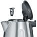 Severin WK 3469 Wasserkocher, 2200W, 1l, Überhitzungsschutz, Dampfstopp-Automatik, Edelstahl gebürstet/schwarz