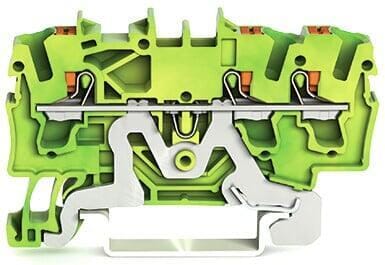 Wago 3-Leiter-Durchgangsklemme Mit Drücker, 2,5 Mm², Grün-gelb 2202 1307 334509 Wago 3-Leiter-Durchgangsklemme Mit Drücker, 2,5 Mm², Grün-gelb 2202 1307 334509