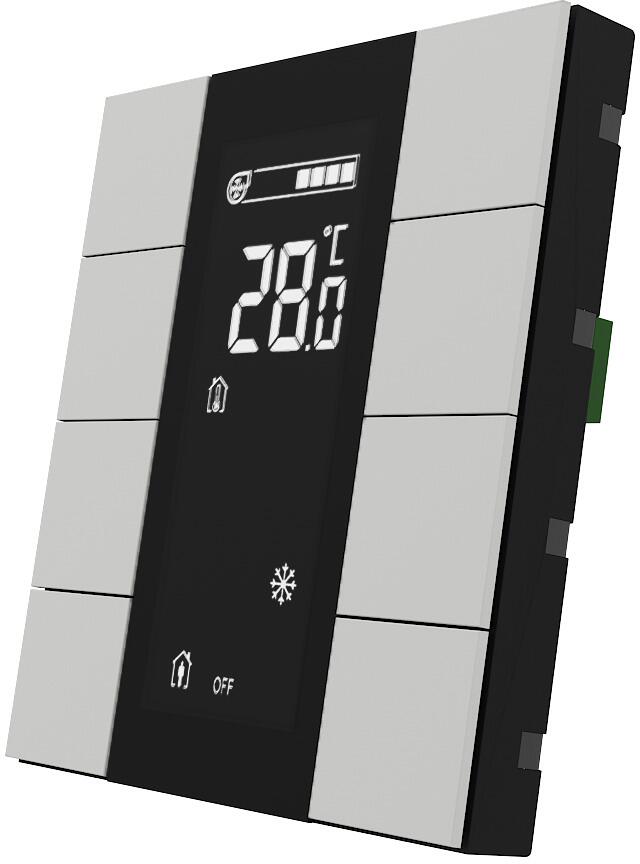 Interra iSwitch+ Raumsteuergerät, KNX, Wandmontage, 8 Tasten, LCD-Display, Kunststoff, matt weiß (ITR340-1803)
