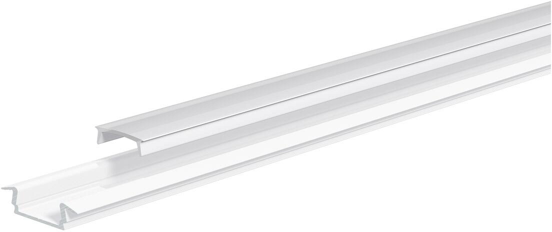 EVN APFLAT-Serie Alu-Profil flach mit Abdeckung, 300cm, T-Profil, weiß (APFLAT3AM300W)