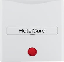 Berker 16408989 Hotelcard-Schaltaufsatz mit Aufdruck und roter Linse, S.1, polarweiß glänzend