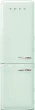 Smeg FAB32LPG6 50"s Style Retro Stand Kühl-Gefrierkombination, 60 cm breit, 331 L, Linksanschlag, Multiflow, LED-Display, pastellgrün