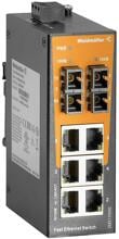 Weidmüller IE-SW-EL08-6TX-2SC Netzwerk Switch, unmanaged, Fast Ethernet, Anzahl Ports: 6x RJ45, 2x SC-Multimode, IP30, -40 °C...75 °C (2682170000)