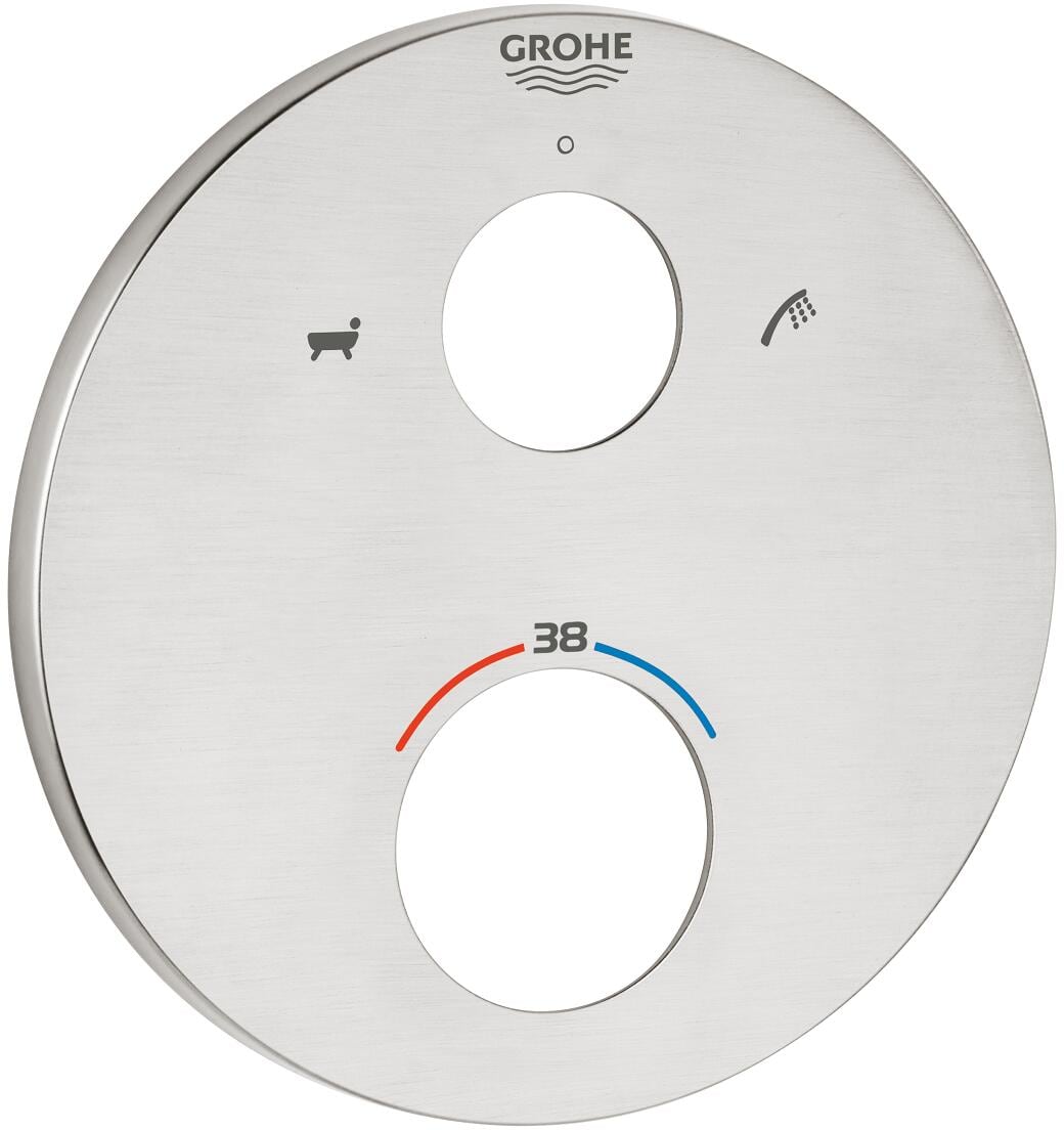 GROHE Rosette 49075, rund, für Thermostat-Fertigmontagesets, Wannen-und ...
