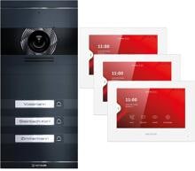 Metzler VDM10 2.0 Video Türsprechanlage Komplettset, mit HD-Kamera, mit austauschbarem Namensschild, LAN/POE, App, Anthrazit, V2A Edelstahl
