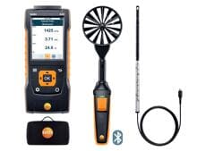 Testo 440 Strömungs-Kombi-Set 1, Klimamessgerät, Strömung, Luftfeuchtigkeit und Temperatur, Bluetooth, schwarz/orange (0563 4406)